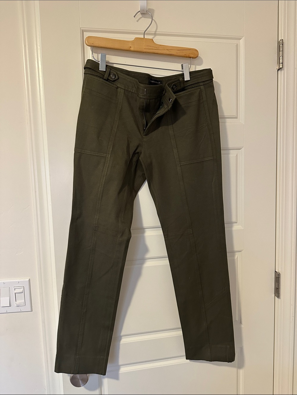Banana Republic Dark Olive Straight Chinos